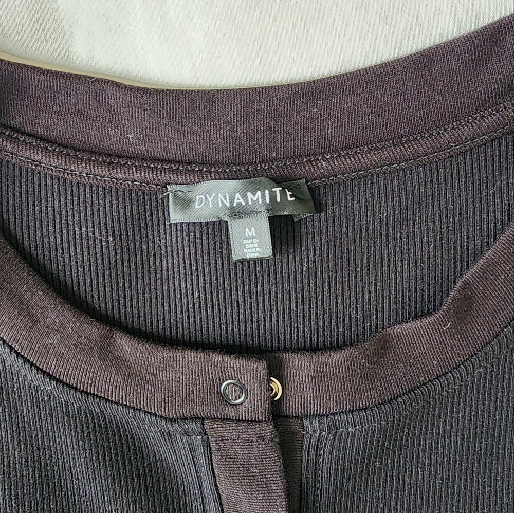 Dynamite Black Button-Front Tank Top - Picture 3 of 4